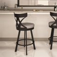 thumbnail image 3 of Amisco Tabouret Pivotant Washington 30" - Faux Cuir Gris Taupe/métal Brun Foncé, 3 of 4