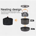 thumbnail image 3 of Batterie de Cuisine Camping Randonnée Ensemble de Batterie de Cuisine Extérieur Portable Ensemble de Batterie de Cuisine de Pique-Nique Casserole en Alumine Poêle à Frire Ensemble Accessoire de Cuisine de Voyage, 3 of 6