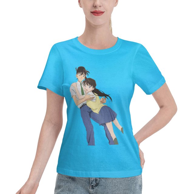 Women's Basic Short Sleeve T-Shirt Conan and Xiaolan