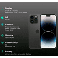 thumbnail image 3 of Restored Apple iPhone 14 Pro – 128GB – Space Black – Unlocked- Open Box, 3 of 6