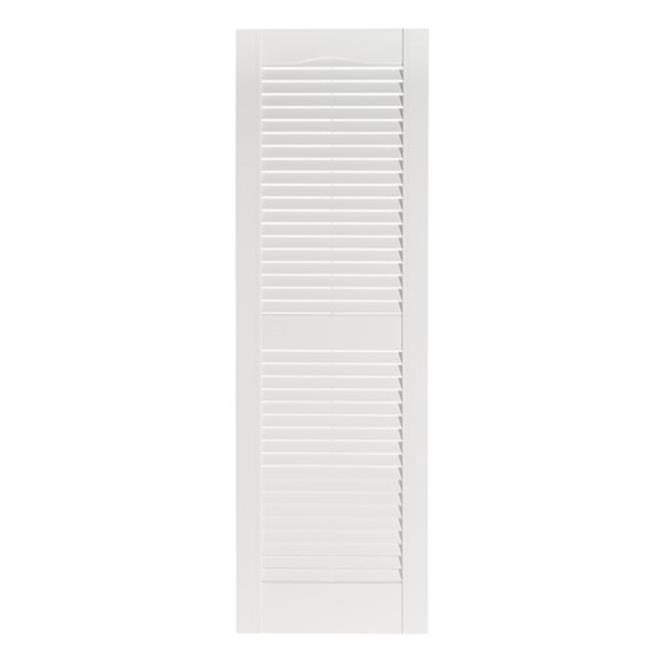 Perfect Shutters IL501559001 Premier Louver Exterior Decorative Shutter, White - 15 x 59 in.