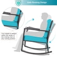 thumbnail image 4 of Costway Patio Rattan Rocker Chair Outdoor Glider Rocking Chair Cushion Lawn Turquoise, 4 of 8