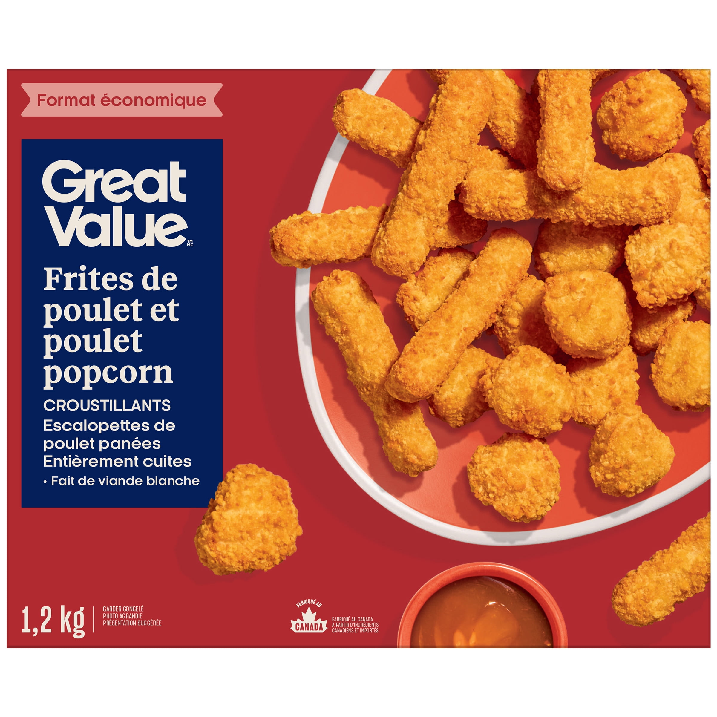 Great Value Crispy Chicken Fries & Popcorn Chicken, 1.2 kg