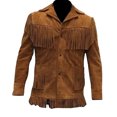 thumbnail image 1 of Classyak Manteau en Cuir Suédé de Chèvre à Franges Style Western pour Homme, 1 of 2
