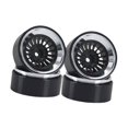 thumbnail image 1 of Bunblic 4 Pieces Aluminium Rims RC Wheel Rim Hub Metal 1.3'' RC Tire Wheel for 1:18 1:24 RC SCX24 Truck Hobby Vehicle DIY Modified argent, 1 of 1