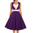 thumbnail image 1 of Robe d'Été pour Femmes 2024 Mode Grande Taille Robe à Couleurs Contrastées Sans Manches à Col en V Robe Aguichant Rabais de 50 % Liquidation!, 1 of 4