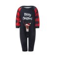 thumbnail image 1 of Diconna Ensemble de Pyjamas de Noël pour la Famille Imprimé Lettre Manches Longues Col Rond Hauts Pantalon à Carreaux, 1 of 9