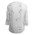 thumbnail image 5 of IROINID Discount Womens Plus Size Tops Love Printed V-neck Lace Patchwork 3/4 Sleeve T-shirt Tops Blouse,White, 5 of 5