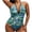 Green, variant on Daisyyozoid Discount One Piece Womens Swimsuit Ladies Fashion Plus Large Size Flowers Leaves Print Lacing Swimsuit