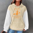 thumbnail image 2 of Rbaofujie Chandail à Capuchon pour Femmes Chandail Décontracté à Manches Longues à Col Rond Chandails pour Dames Hauts Blouse Chandail à Capuchon Uni Beige Chandail d'Halloween, 2 of 4