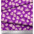 thumbnail image 2 of Soimoi Purple Heavy Canvas Fabric Palm & Monstera Leaves Decor Fabric Printed BTY 58 Inch Wide, 2 of 3