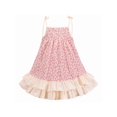 thumbnail image 2 of Robe Fille Printemps Rose Bretelles Spaghetti Florale Sans Manches 5 Ans, 2 of 6