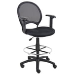Boss Office Chaise de rédaction en tissu Mesh Back avec bras réglables en noir