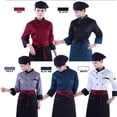 thumbnail image 2 of enqiretly Chef Jacket Uniform Short Sleeve Hotel Kitchen Apparel Cook Coat L Blue, 2 of 7