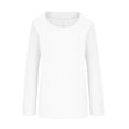 thumbnail image 1 of Hauts en Lin pour Femmes Été Femmes Automne Hiver Uni Coton Lin Col Rond Manches Longues T-Shirt Ample Haut Femmes T-Shirts à Manches Longues T-Shirts Longs pour Femmes Été T-Shirts pour Femmes, 1 of 5