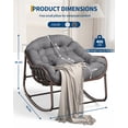 thumbnail image 3 of Outdoor Rocking Chair - Oversized Grey Papasan Egg Chair for Patio/Garden/Bedroom | Comfy Wicker Rocker, 3 of 8