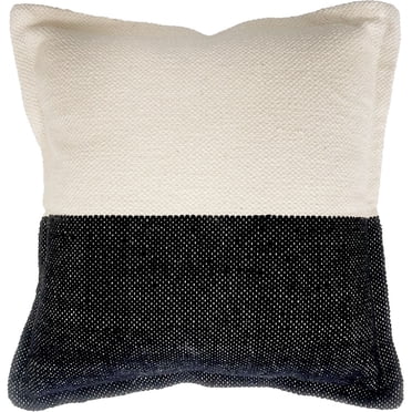 Mainstays Housse de coussin décoratif – Aurora noir et blanc, coussin décoratif à blocs de couleurs