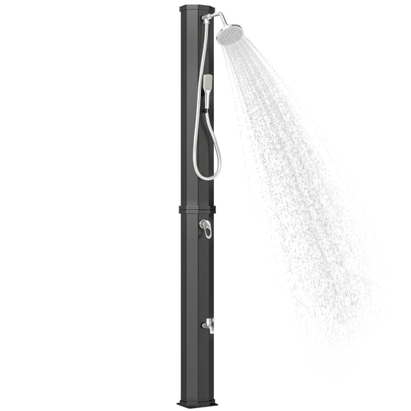 Outsunny 16 Gal Solar Heated Shower, 7.4 FT Freestanding Outdoor Shower