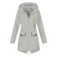 thumbnail image 1 of Imperméable pour Femmes, Vestes de Pluie à Rayures Pures Doublées, Imperméables, Extérieur, Grande Taille, à Capuche, Légères, 1 of 6
