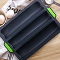 thumbnail image 1 of Plateau de Cuisson Baguette 3 Compartiments Plateau en Silicone Baguette Antiadhésif Moule à Pain Antiadhésif Portable, Vert Foncé, 1 of 5