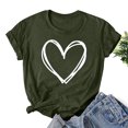 thumbnail image 1 of Styesk T-Shirts pour Femmes Confortables Doux Col Rond T-Shirts Chandail Mode Léger Manches Courtes T-shirt Saint-Valentin Graphique Décontracté Grande Taille Hauts Imprimé Cœur Hauts de Sortie, 1 of 3