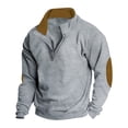 thumbnail image 1 of QIPOPIQ Unisex-Adult Fleece Quarter-Zip Cadet Collar Sweatshirt Clearance, 1 of 6