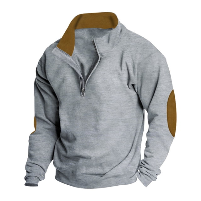 QIPOPIQ Unisex-Adult Fleece Quarter-Zip Cadet Collar Sweatshirt Clearance