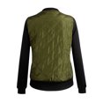 thumbnail image 3 of IROINID Veste Courte Décontractée pour Femmes Couleur Unie à Fermeture Éclair Manches Longues Confortable, Vert Armée, 3 of 3
