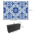 thumbnail image 3 of Outsunny Waterproof Outdoor Rug with Carry Bag 9' x 12' Blue & White Flower, 3 of 10