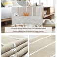 thumbnail image 4 of keepw Cotton Linen Tablecloth with Side Storage Pocket Stain Resistant Coffee Desktop Fringe Table Cloth Living Room Island/Light gray 60*160cm, 4 of 6