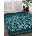 thumbnail image 3 of Ahgly Company Tapis Rond Lavable en Machine Intérieur Transitionnel Vert Sarcelle Profond, 7 Pieds Rond, 3 of 7