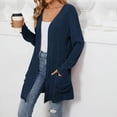 thumbnail image 4 of Gubotare Cardigans pour Femmes Légers à devant Ouvert Cardigans Décontractés Amples Chandail d'Automne 2025 avec Poches (Navy,L), 4 of 7