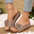 thumbnail image 2 of Orthopedic Platform Sandals for Women 2025 Boho Beach Flower Wedge Dress Slip on with Arch Support, 2 of 5