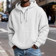 thumbnail image 3 of Yuyuzo Mens Hoodies Quarter Zip Drawstring Long Sleeve Shirts Casual Textured Loose Sweatshirts Pullover with Pockets, 3 of 5
