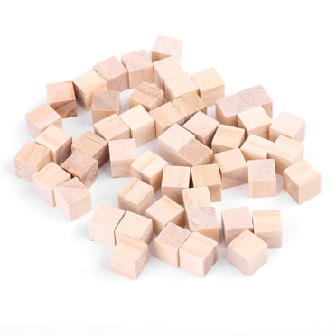 50 Pcs Cubes en Bois Artisanat Blocs en Bois Naturels Non Finis Blocs en Bois Cubes d'Artisanat Bricolage Blocs Carrés en Bois Fabrication de Casse-Têtes et Projets de Bricolage Jouet pour Enfants Déco Maison[10mm]