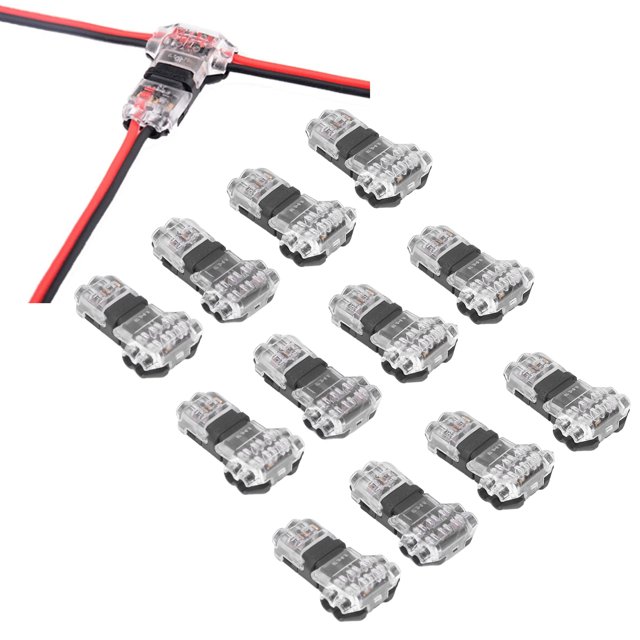 Connecteurs de Fil, Résistants à l'Usure Universels 12 Pcs Connecteurs à Basse Tension 2 Broches Compacts pour Voiture