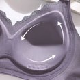 thumbnail image 5 of VEKDONE Woman's Embroidery Back Buckle Thin Style Ventilate Bra Without Steel Rim Purple XL, 5 of 5