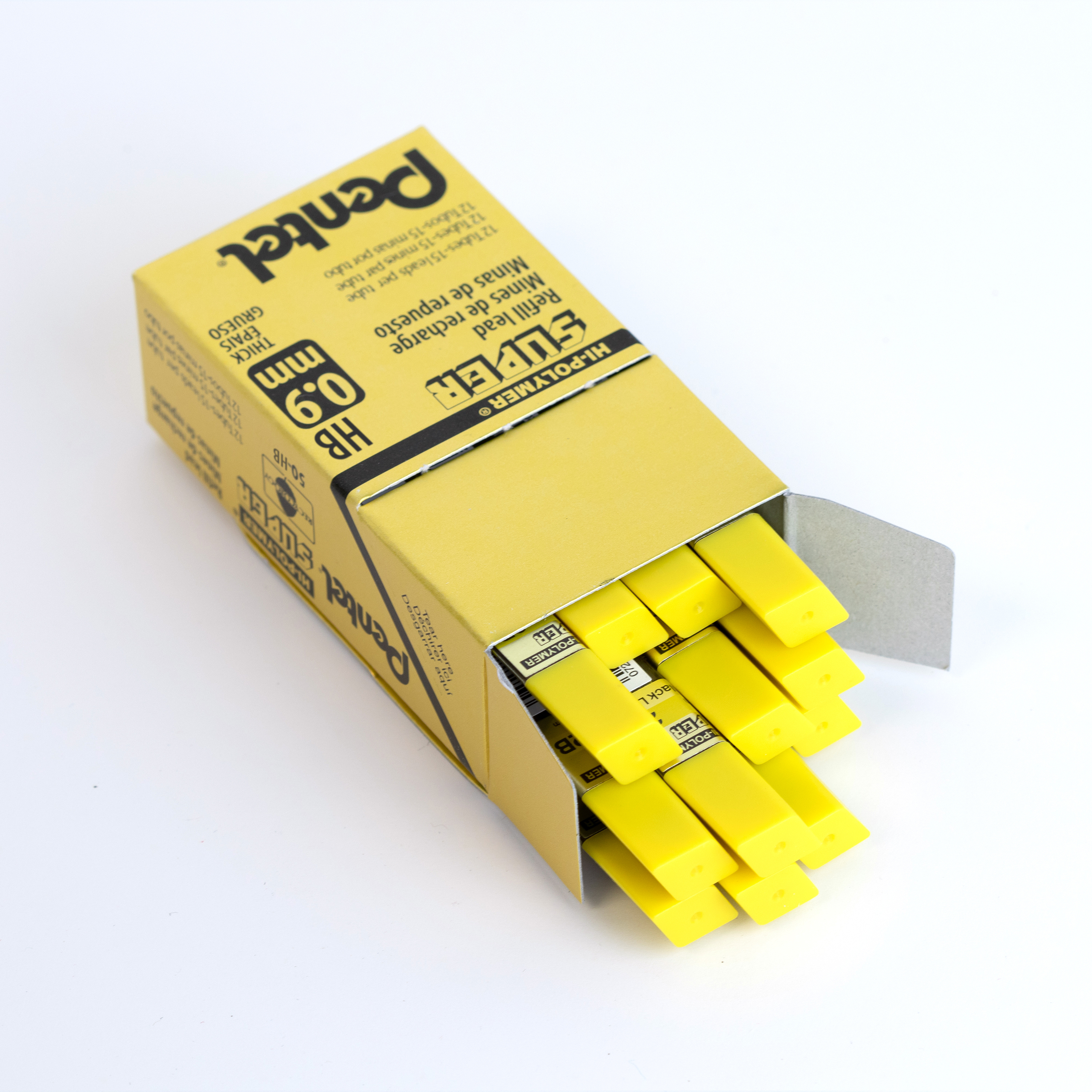 Super Hi-Polymer Lead Refill (0.9mm), HB, 15 Leads per Tube