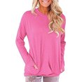 thumbnail image 1 of LAPA Womens Tops Solid Round Neck Tunic Raglan Shirts Long Sleeve Shirt Blouse, 1 of 3