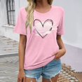 thumbnail image 2 of LUOGENLI T-shirts pour Femmes Mode Décontractée Chemises Imprimées Col Rond Manches Courtes Tee Tops Tunique Blouse 4TG T-shirts Graphiques pour Femmes Valentines L, 2 of 4
