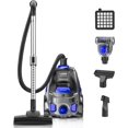 thumbnail image 1 of Canister Vacuum Cleaner, 32Kpa 1600W Bagless Vacuum Cleaner, Dust Full Indicator, H13 HEPA Filter, 3.7Qt Large Capacity, Lightweight Vac for Hard Floors, Carpet, Pet, Upholstery, Blue, 1 of 8