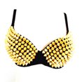 thumbnail image 1 of CAROOTU Soutien-gorge Steampunk Femme avec Clous à Crampons Rivet Club Rave Sport Bra, 1 of 6