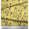 thumbnail image 2 of Soimoi Poly Georgette Fabric Floral Love Text Print Sewing Fabric Yard 42 Inch Wide, 2 of 5