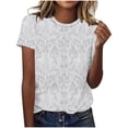 thumbnail image 1 of Hauts d'Été pour Femmes DYTTDG T-shirt à Fleurs Mode pour Femmes Grande Taille Col Rond Manches Courtes Décontracté Ample Tee Haut Hauts pour Femmes Liquidation Moins de 10 Multicolore,TTG, 1 of 5