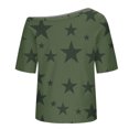 thumbnail image 5 of Liquidation d'Économies! Hauts pour Femmes Grande Taille, Blouse d'Été à Manches Courtes pour Femmes, T-shirt Blouse à Col Rond à Boutons Imprimé à Manches Courtes pour Femmes, 5 of 5