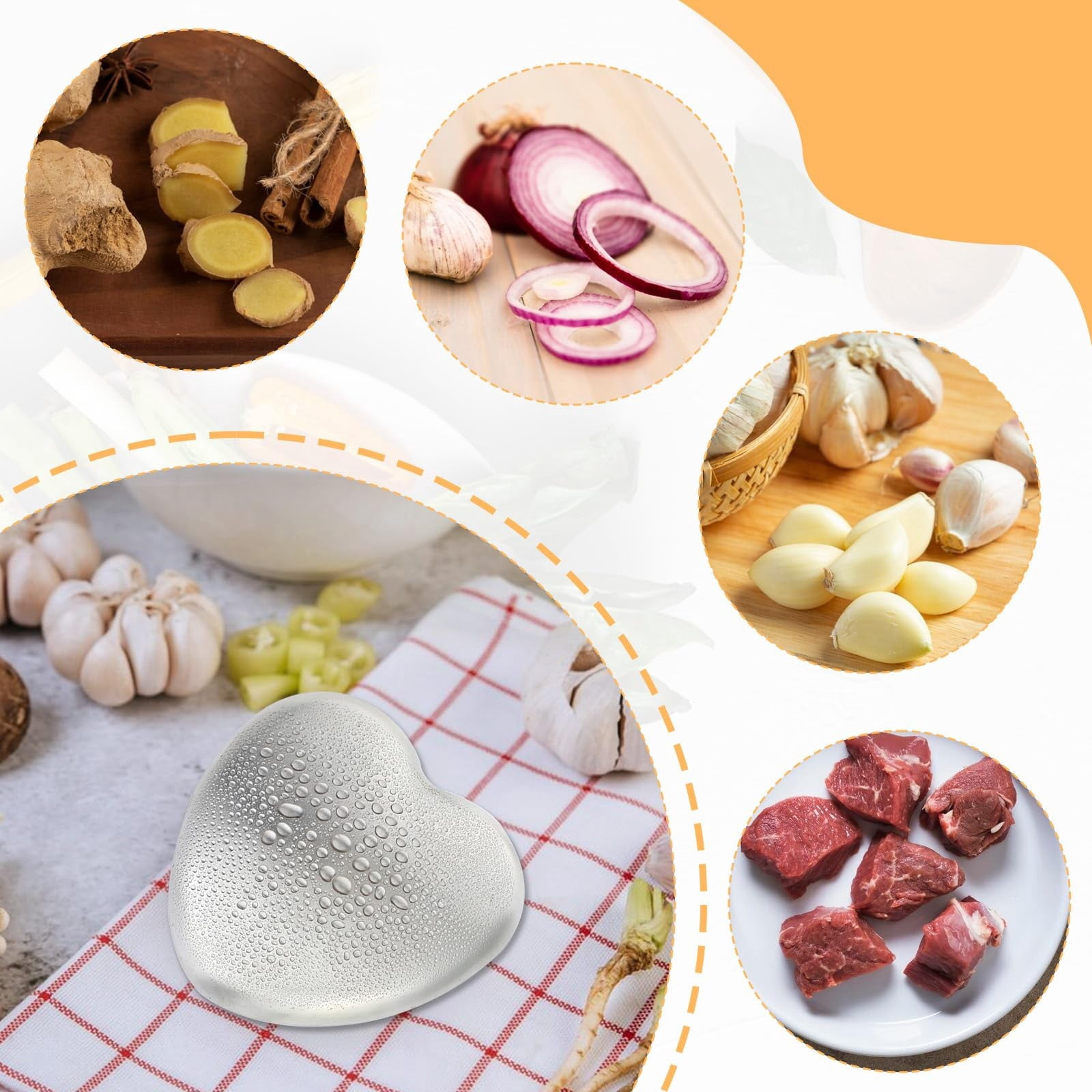 WWXYG Ptwola Stainless Steel Heart Soap Reduces Odours Dishwasher Friendly for Kitchen Outdoor Garlic Onions Fishing Hiking Cleaning