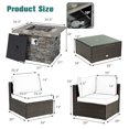 thumbnail image 3 of Costway 6 PCS Patio Wicker Furniture Set 34.5" Fire Pit Table W/Cover Turquoise, 3 of 9