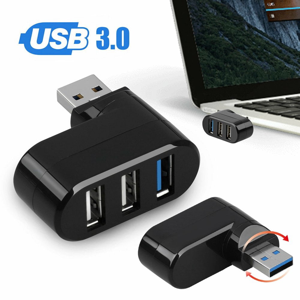 YOPTOP USB Port Splitter USB 3.0 3 Port hub with Swivel Base (90°/180°) hub