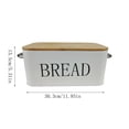 thumbnail image 5 of Meitianfacai Wooden Lid Bread Box Household Metal Baking Bread Box Iron Storage Box Kitchen Food Storage Box, White, 5 of 5