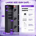 thumbnail image 4 of Silkight 5-10 Gun Safe, Quick Access Password Long Gun Safe, Digital Gun Safe with Backlit Keypad & LED Light for Shotguns and Pistols, Gun Cabinet with Adjustable Racks, Removable Shelf, 4 of 7